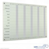 Whiteboard Glass Year Planner Mon-Sun 120x150 cm