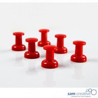 Magnetic jumbo push pins red 6 pcs