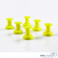 Magnetic jumbo push pins yellow 6 pcs