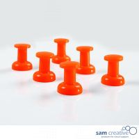 Magnetic jumbo push pins orange 6 pcs